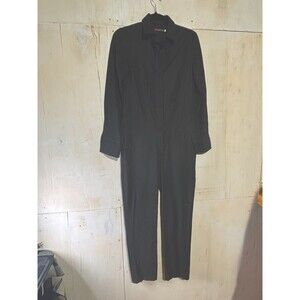 Harvey Faircloth Jumpsuit Black Workwear One Piece Luxury Long Sleeve Size 2